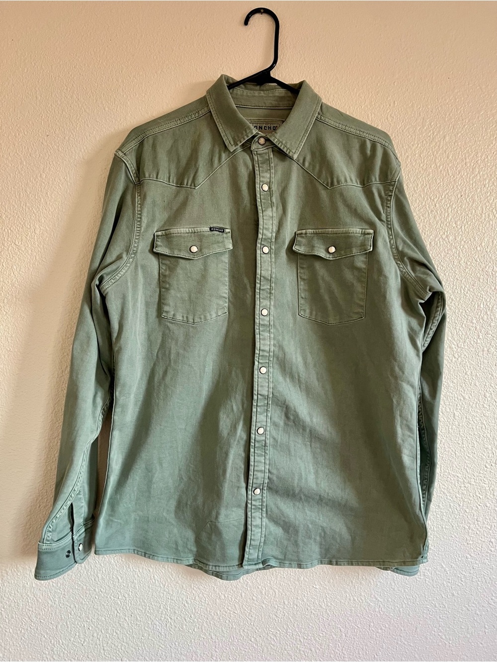 Men's Poncho Sage Brush Ventura Denim Button-Front Work Shirt - Picture 2 of 8
